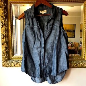 Madewell sleeveless denim shirt